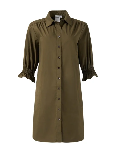 Wrap - Style Women Dress with Adjustable Fit for All Body TypesMiller Olive Green Shirt Dress