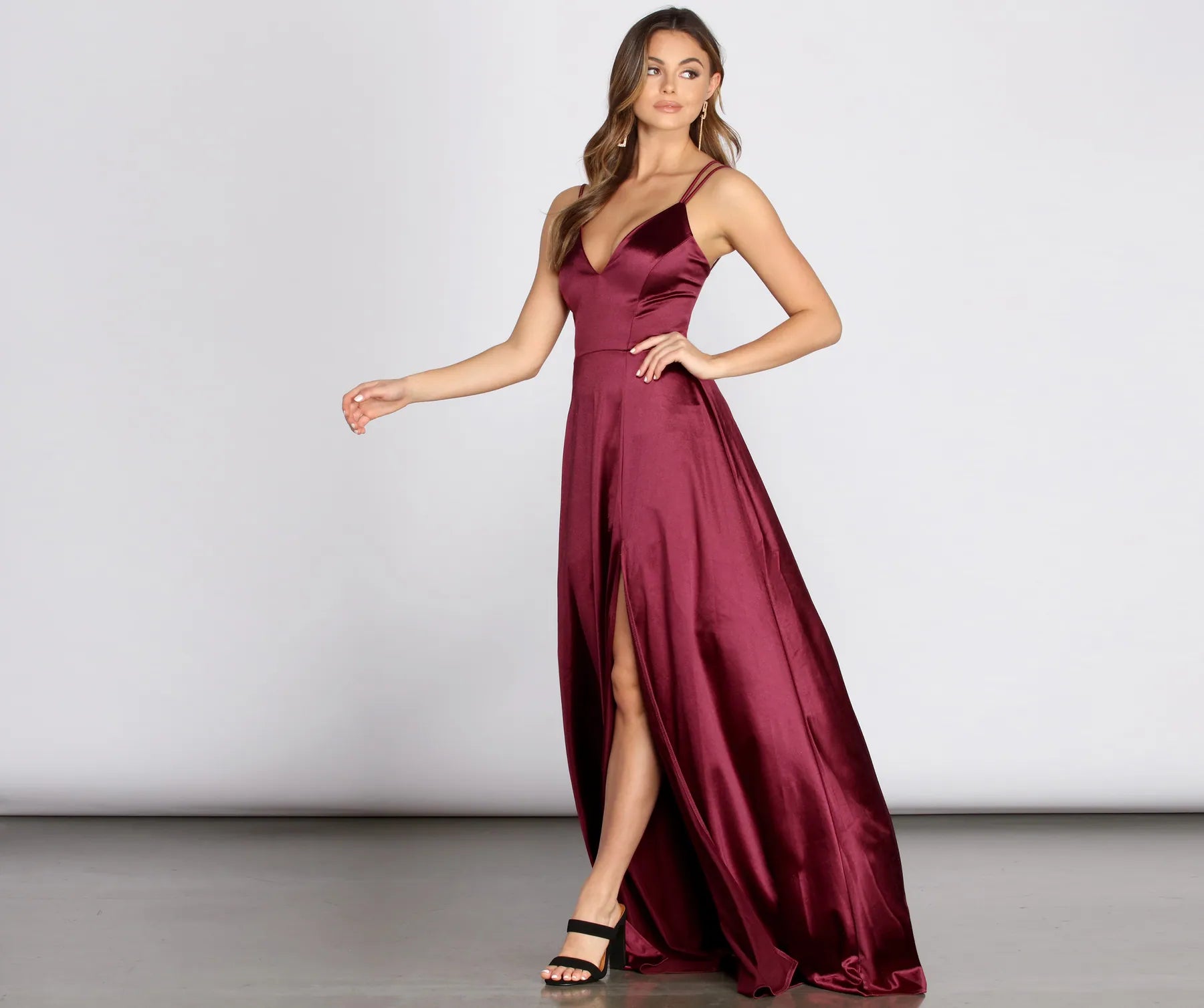 Plus Size Women Dress with a Flattering A - Line Cut for Comfort and StyleMonique Formal Satin A-Line Dress