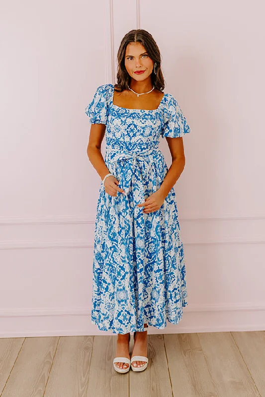 Mini Women Dress with a Short Hem for a Young and Trendy StyleOcean Breeze Smocked Maxi Dress