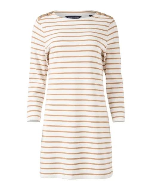 Sheath Women Dress with a Tailored Fit for a Professional LookRuta Khaki Stripe Dress