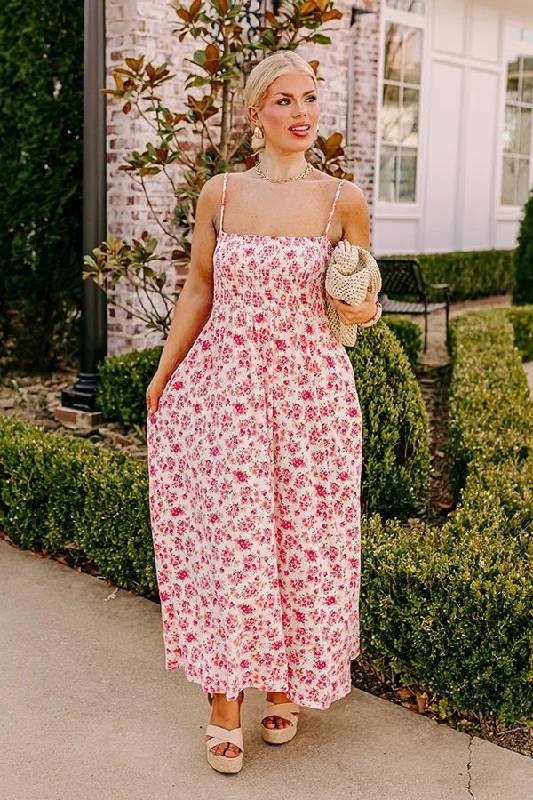 Ruffled Women Dress with Multiple Layers for a Playful and Girly StyleSmiles and Sunshine Floral Maxi in Ivory Curves