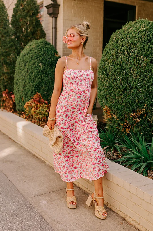 Ball Gown Women Dress with a Full Skirt for a Princess - like LookSmiles and Sunshine Floral Maxi in Ivory