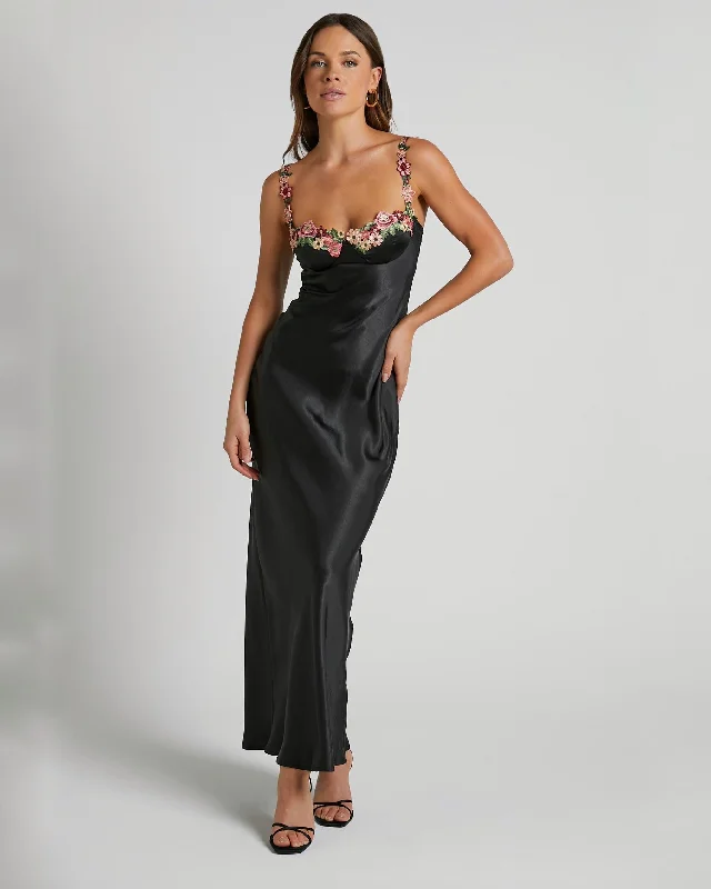 Halter Neck Women Dress to Show Off the Shoulders and NecklineAMICIA MIDI DRESS -BLACK