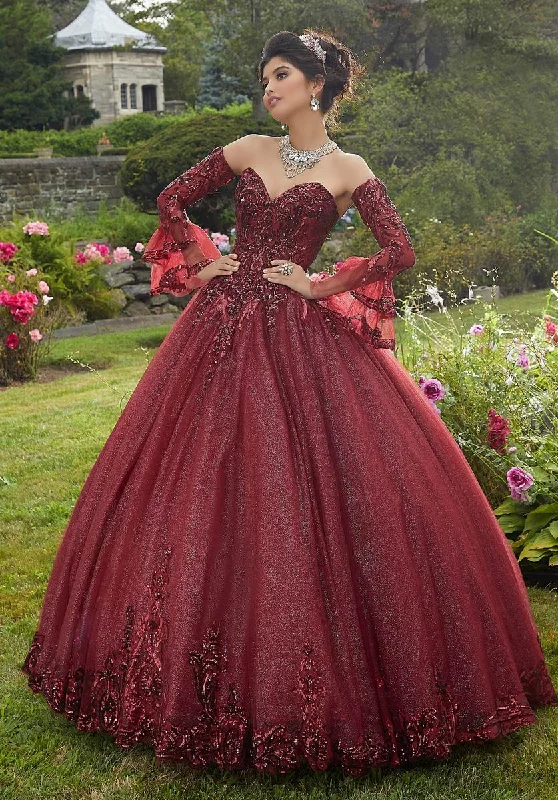 Long - Sleeve Women Dress in Velvet for a Luxurious Winter LookValencia Quinceanera by Morilee Dress 60110