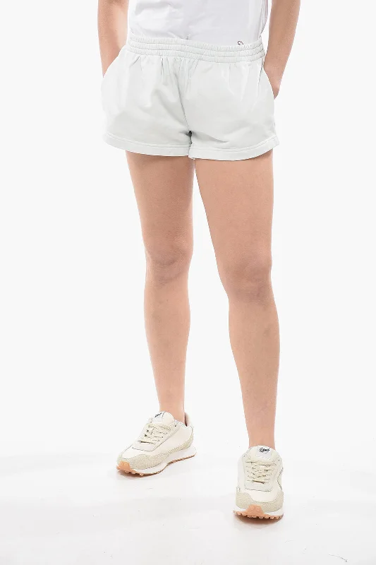 Solid Color Women Shorts in Bright Hues for a Bold StatementBalenciaga Brushed Cotton Shorts with Elastic Waistband