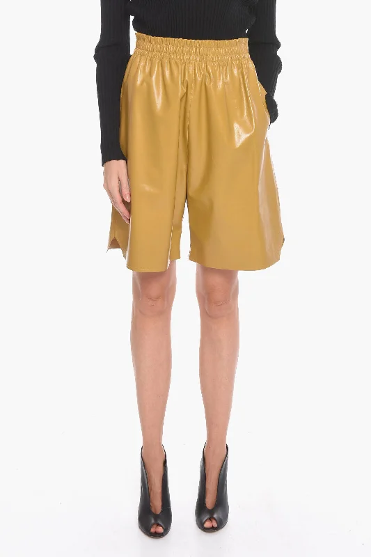 Twill Women Shorts with a Smooth Texture and DurabilityBottega Veneta Leather SHINY Gaucho Shorts