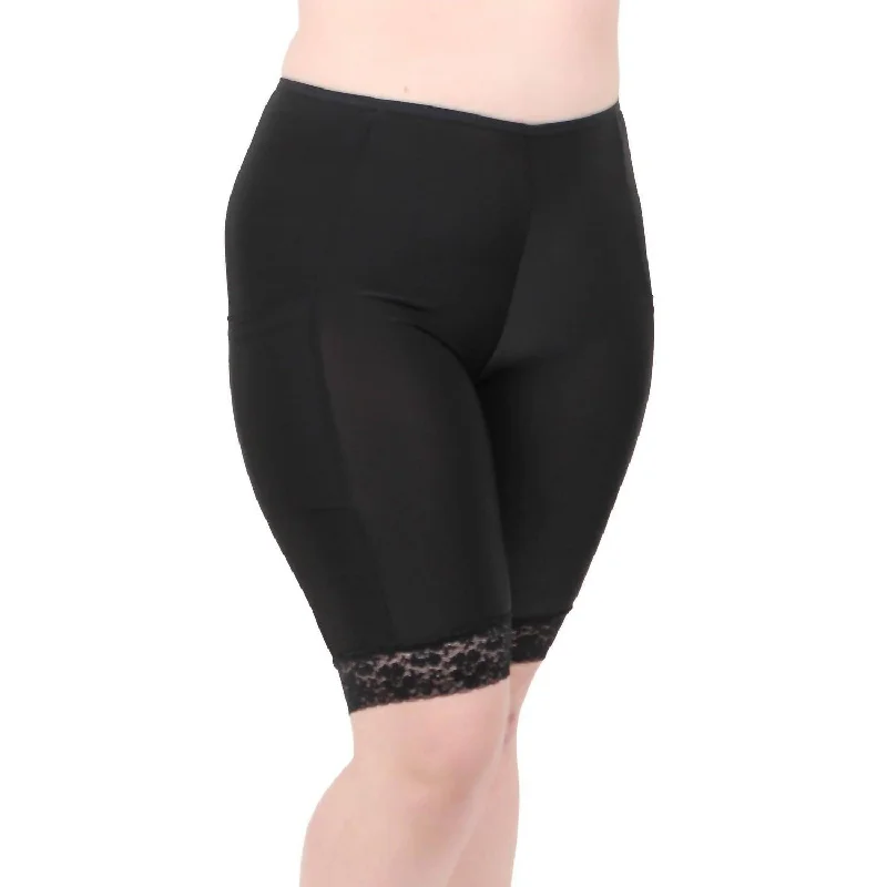 Plus Size Women Shorts with a Comfortable and Stylish FitCooling Slipshort With 2 Pockets In Black