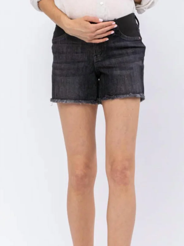 Bermuda Women Shorts for a Classic and Sophisticated LookCut Off Maternity Shorts In Black