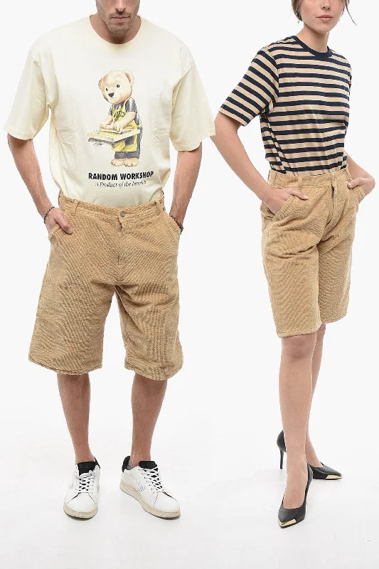 Bermuda Women Shorts for a Classic and Sophisticated LookErl Corduroy UNISEX Shorts with 3 Pockets