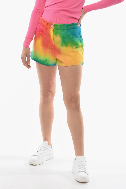 High - Waisted Women Shorts for a Retro and Flattering LookIRENEISGOOD rainbow Effect Denim Shorts