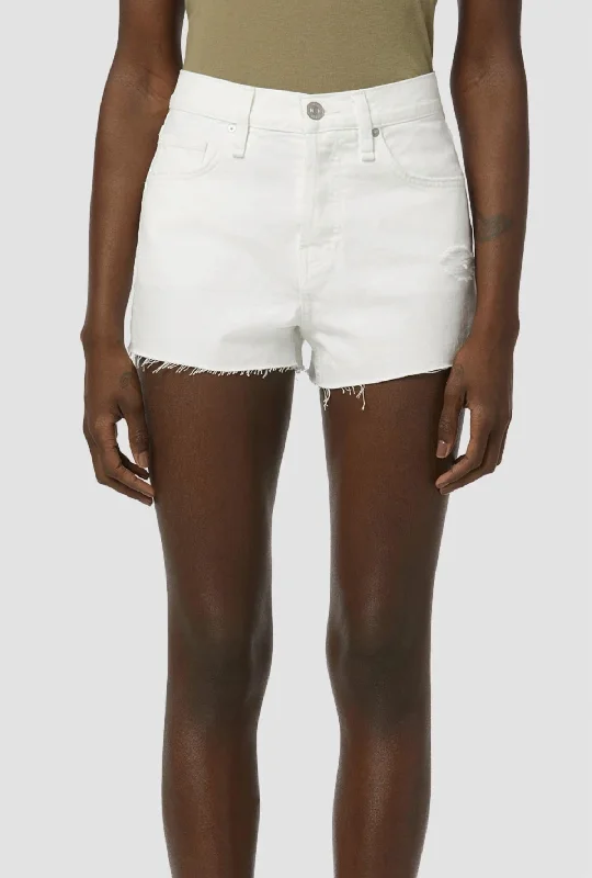 Tie - Waist Women Shorts for a Customizable FitLori Denim Shorts In Destructed White