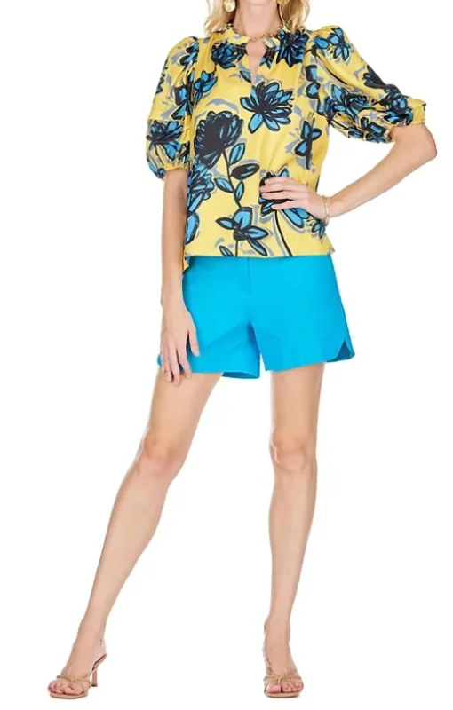 Printed Animal Print Women Shorts for a Wild and Stylish AppearanceSide Round Short In Turquoise