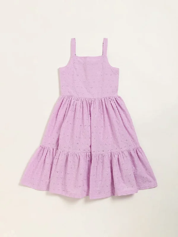 Cuffed Women Shorts for a Laid - Back and Trendy LookUtsa Kids Light Purple Cotton Schiffli Tiered Dress (8 -14yrs)