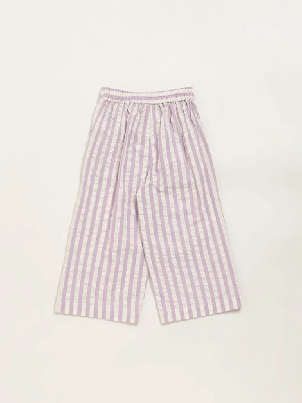 Denim Women Shorts with Distressed Details for a Casual VibeUtsa Kids Light Purple Cotton Striped High-Rise Palazzos (2 - 8yrs)