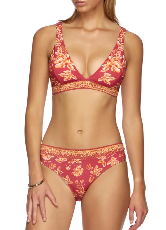 String bikini for a minimalistic and sexy beach styleEnchantment Longline Tri Bikini Top - Red