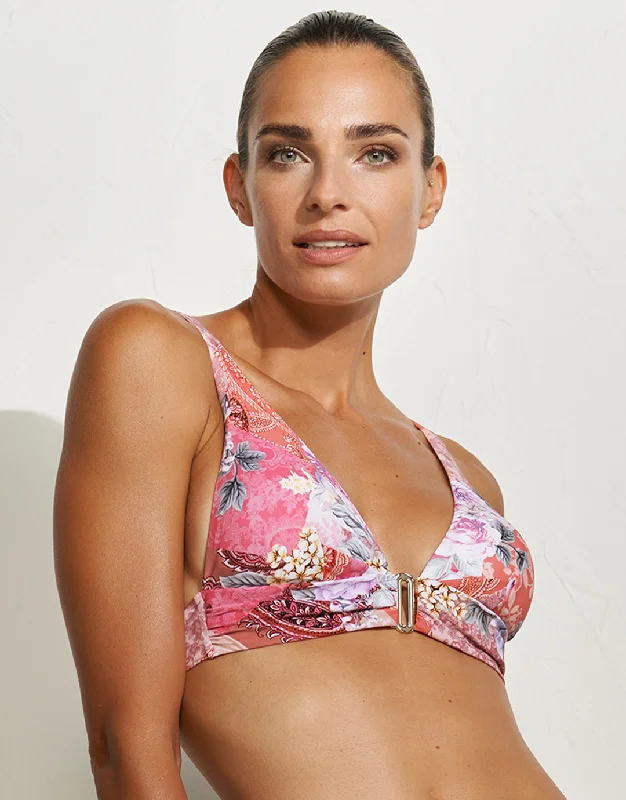 Sustainable bikini made from recycled materials for eco - conscious beachgoersEuphoria Bikini Top - Rose Infusion