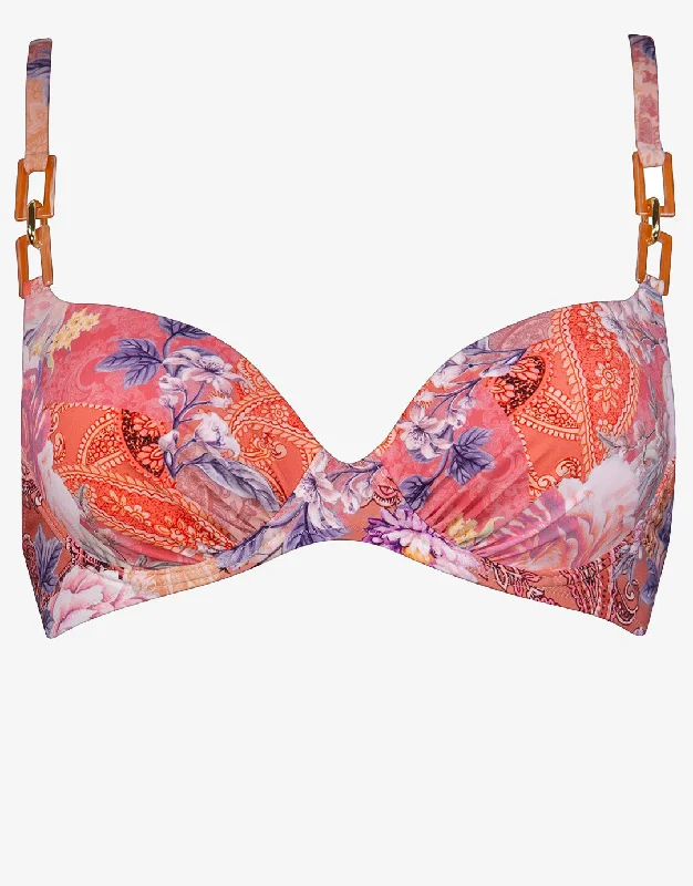 Floral - printed bikini for a feminine and colorful beach vibeEuphoria Gathered Underwired Bikini Top - Rose Infusion