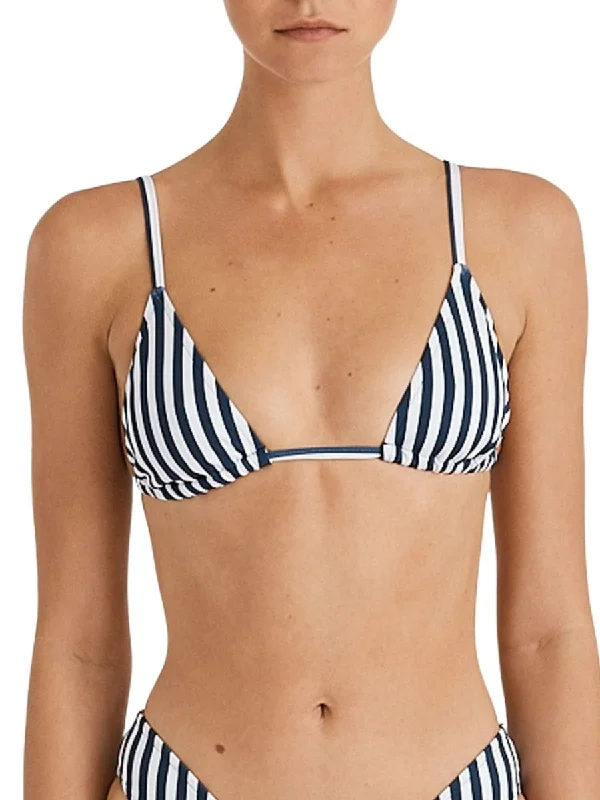 Ruched bikini with fabric gathers for a slimming effectIndigo Stripe Triangle