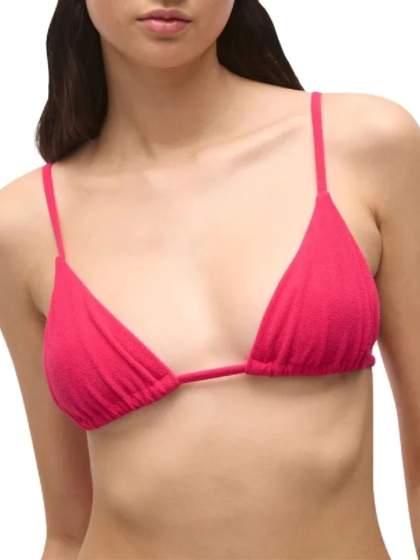 Tropical - themed bikini for a vacation - ready beach outfitLily String Bikini Top | Micro Terry | Pink